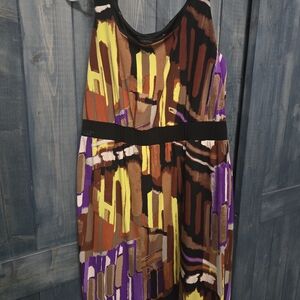 Donna Ricco Multicolor Abstract Dress